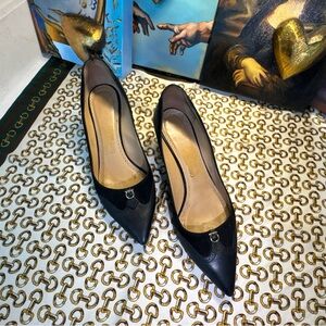 Salvatore Ferragamo Black Patent Leather Heels